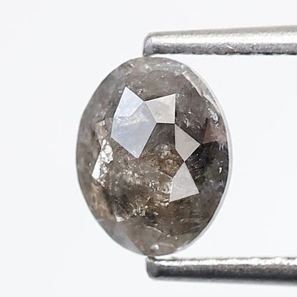 0.70 Ct 6 MM Oval Shape Salt and Pepper Diamond Natural Loose Grey Black Color Diamond