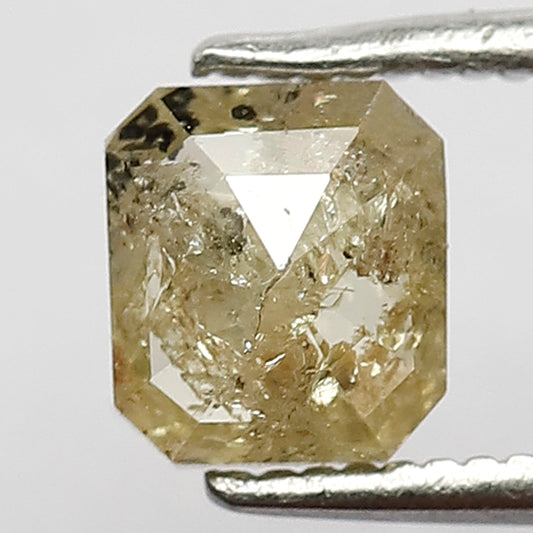 1.13 CT Salt and Pepper Loose Fancy Yellow Grey Emerald Shape  Loose Diamond Perfect For Making Unique Proposal Ring