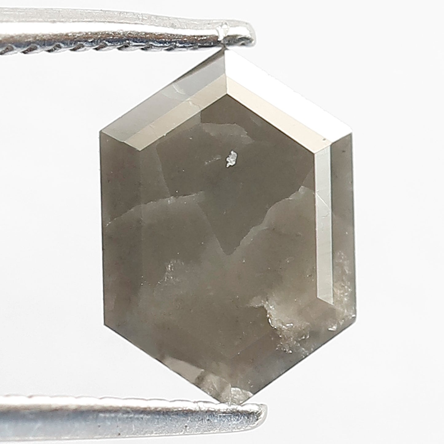 1.16 CT Hexagon shape grey black color 9.30 MM natural loose salt and pepper diamond