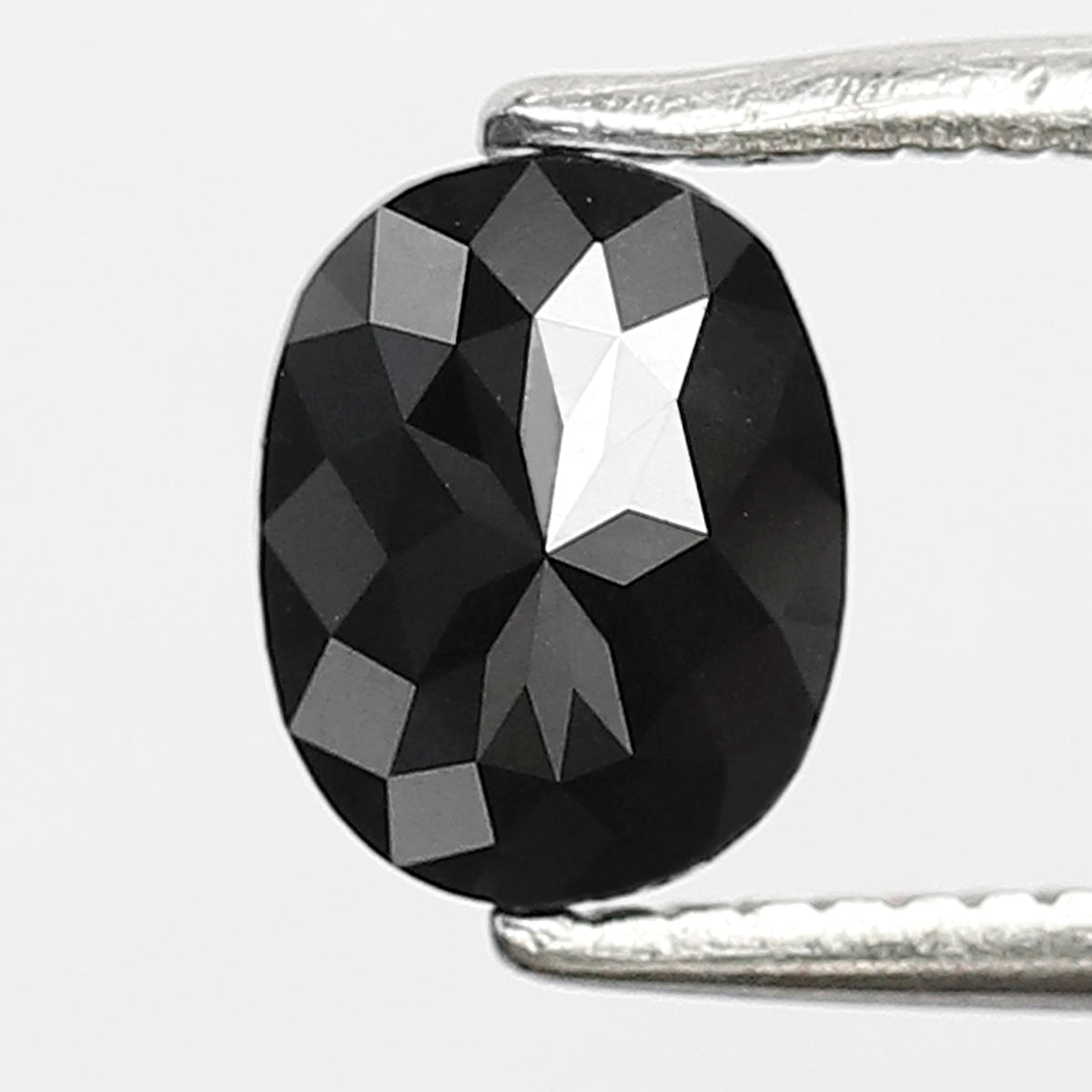 0.87 CT Oval Shape Heated Black Color 6 MM Loose Diamond For Pendant