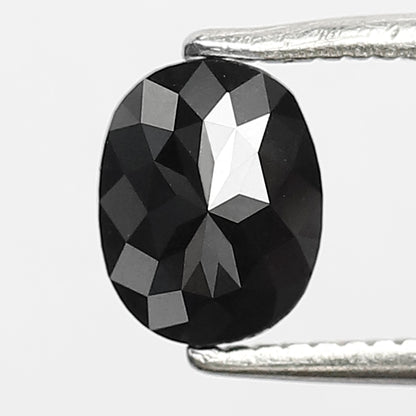 0.87 CT Oval Shape Heated Black Color 6 MM Loose Diamond For Pendant