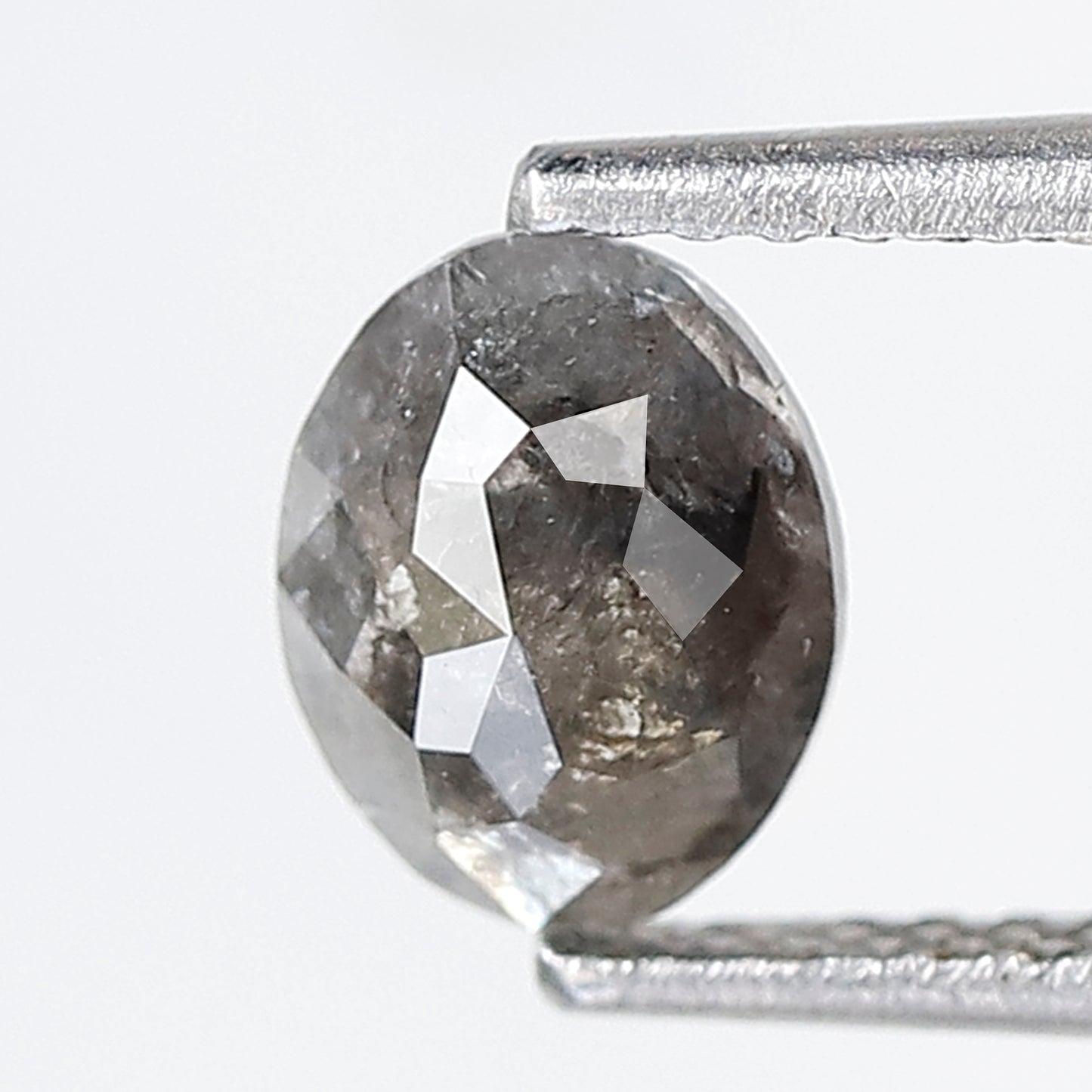 0.70 Ct 6 MM Oval Shape Salt and Pepper Diamond Natural Loose Grey Black Color Diamond