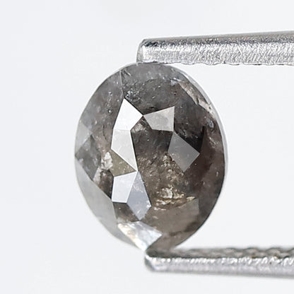 0.70 Ct 6 MM Oval Shape Salt and Pepper Diamond Natural Loose Grey Black Color Diamond