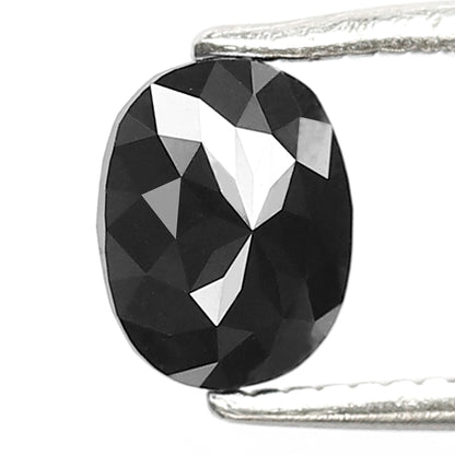 0.87 CT Oval Shape Heated Black Color 6 MM Loose Diamond For Pendant