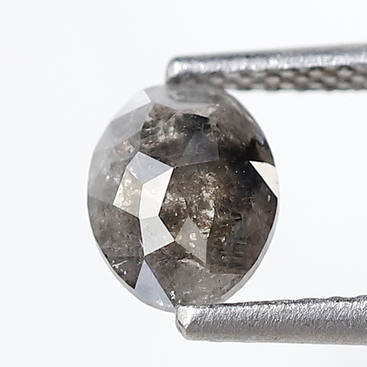 0.70 Ct 6 MM Oval Shape Salt and Pepper Diamond Natural Loose Grey Black Color Diamond