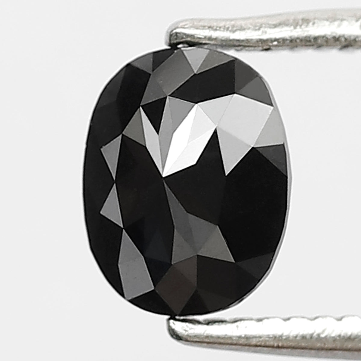 0.87 CT Oval Shape Heated Black Color 6 MM Loose Diamond For Pendant