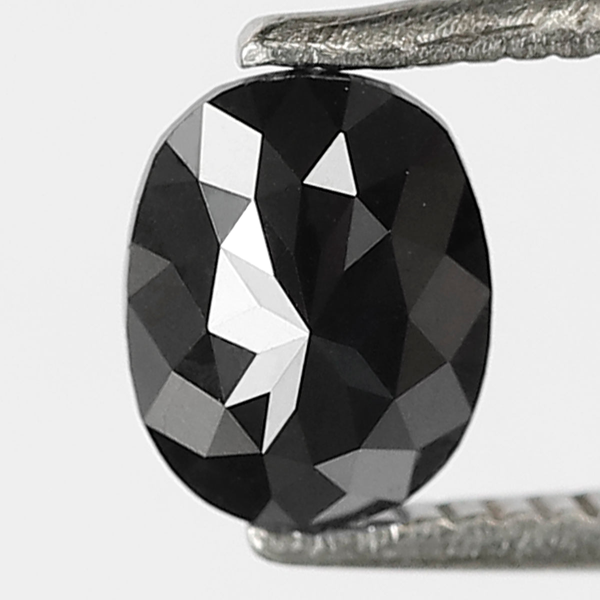 0.87 CT Oval Shape Heated Black Color 6 MM Loose Diamond For Pendant