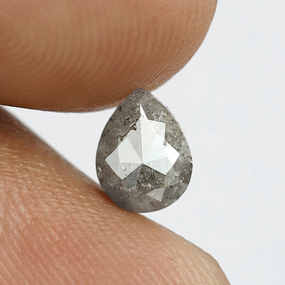 6.7 MM  0.87 CT Pear Shape Salt and Pepper Diamond Natural Grey Loose Diamond For Make Engagement Ring