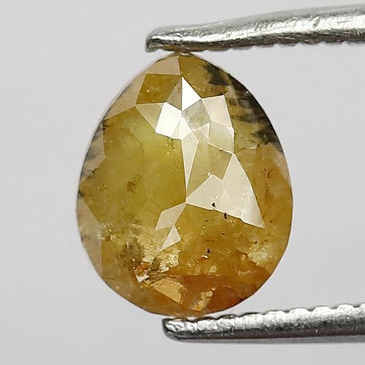 0.93 CT Pear Shaped Natural Loose Yellow color 7.30 MM Ethically Sourced Salt and Pepper Diamond