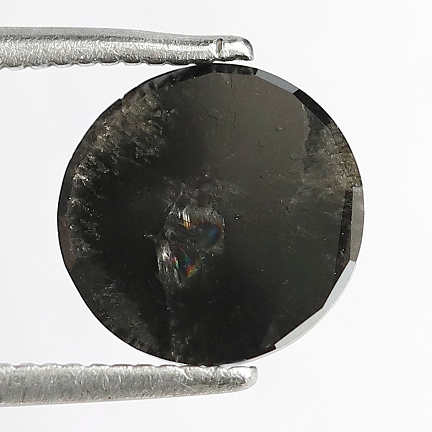 2.15 CT Round Rose Cut Salt and Pepper Diamond | Natural Grey Black Loose Diamond | Rustic Engagement Ring Stone | 8.2 MM
