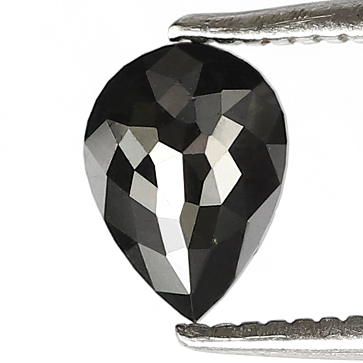 0.85 CT Pear Cut Diamond 6.70 MM Heated Black color Diamond For Engagement Ring