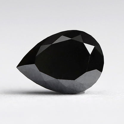 0.85 CT Pear Cut Diamond 6.70 MM Heated Black color Diamond For Engagement Ring