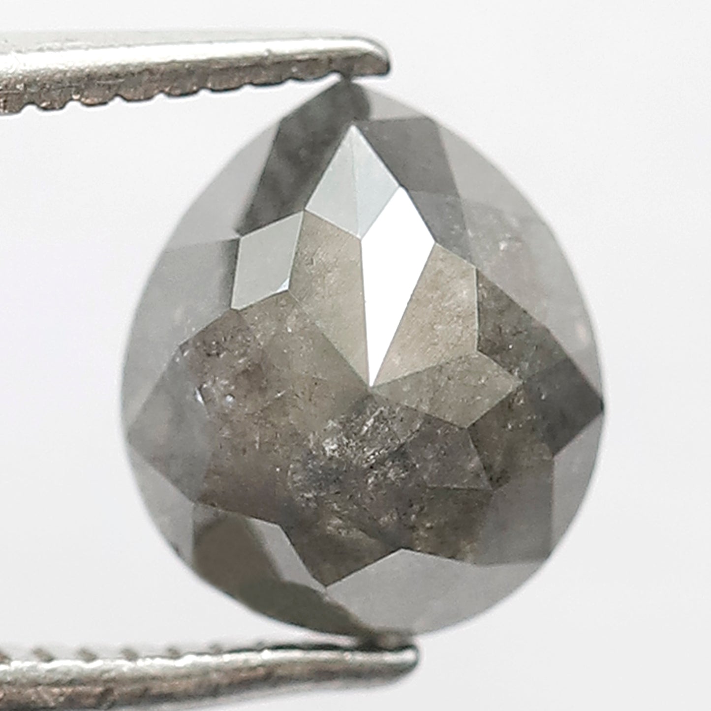 2.02 CT Pear Shape Salt and Pepper Diamond | Natural Grey Black Loose Diamond | Rustic Engagement Ring Stone | 8 x 7 MM