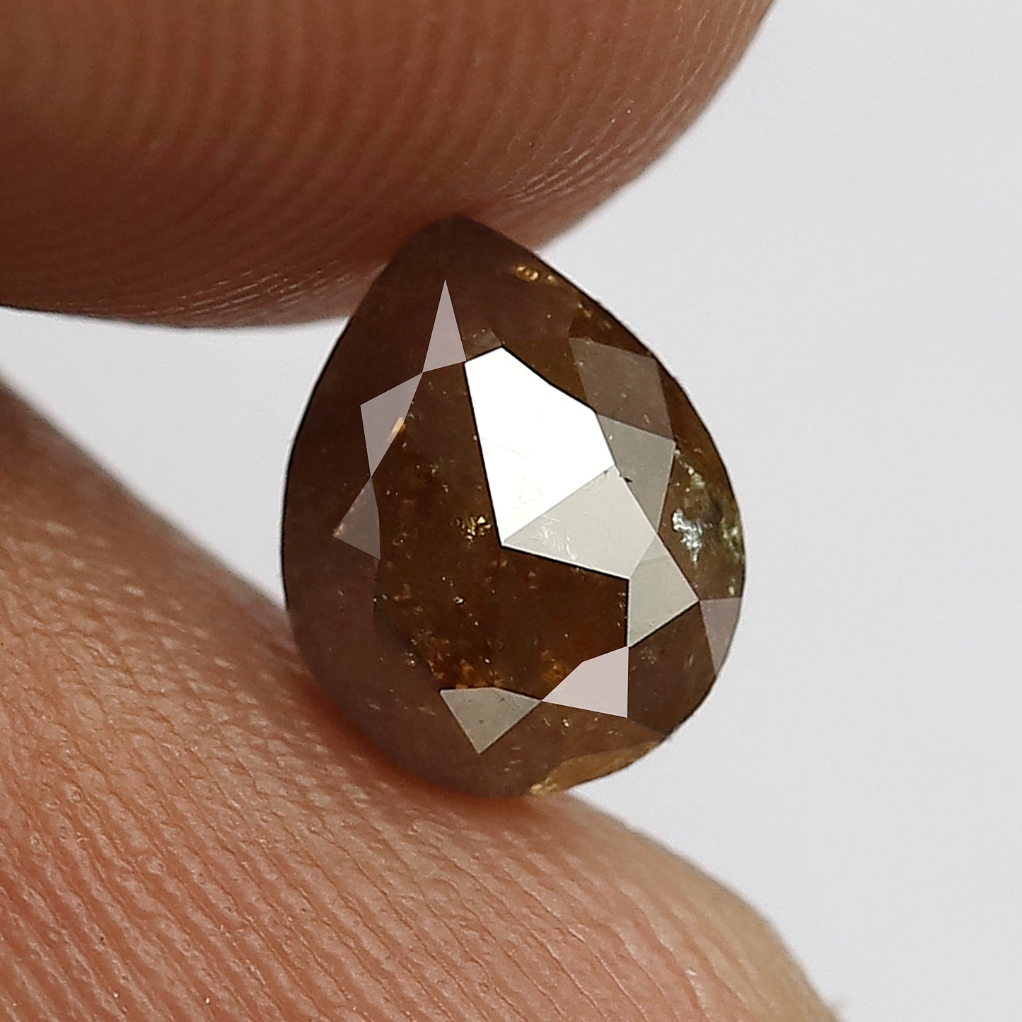 Pear Shape 1.03 Carat Brownish Yellow Rustic Loose Diamond, 7.70 MM Natural Diamond for Ring Making