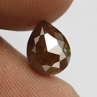 Pear Shape 1.03 Carat Brownish Yellow Rustic Loose Diamond, 7.70 MM Natural Diamond for Ring Making