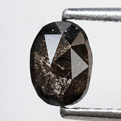 0.72 CT Oval Shape Salt and Pepper Diamond 5.90 MM Grey Black Color Natural Loose Diamond