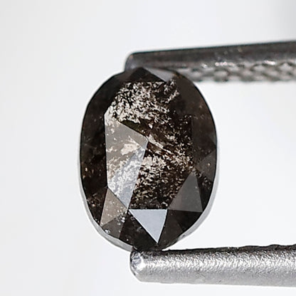 0.72 CT Oval Shape Salt and Pepper Diamond 5.90 MM Grey Black Color Natural Loose Diamond