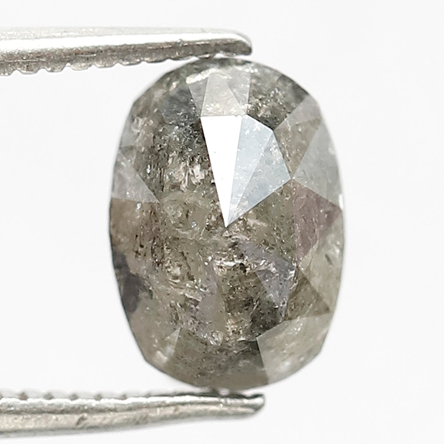 1.63 CT Oval Salt and Pepper Diamond | Natural Grey Black Loose Diamond | Rustic Engagement Ring Stone | Oval Diamond 8.4 x 6.0 mm