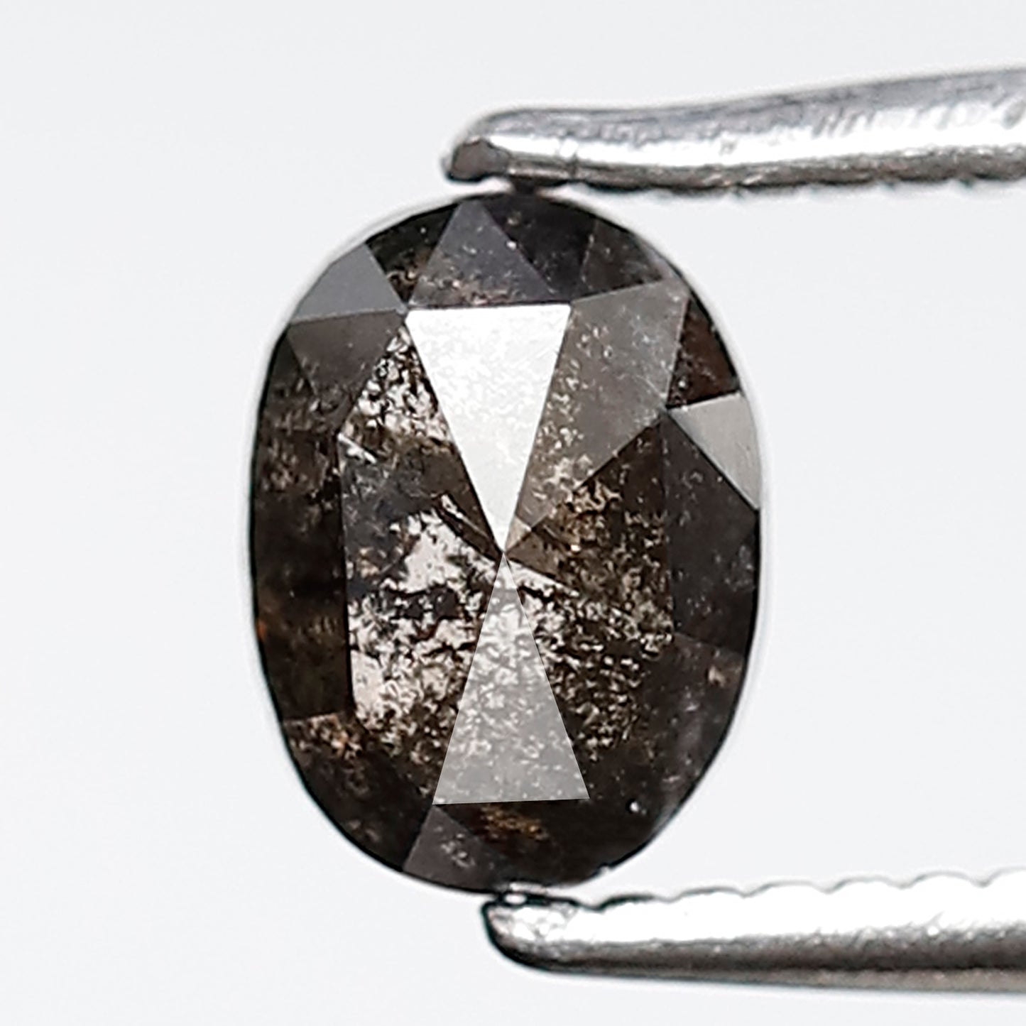0.72 CT Oval Shape Salt and Pepper Diamond 5.90 MM Grey Black Color Natural Loose Diamond