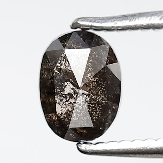 0.72 CT Oval Shape Salt and Pepper Diamond 5.90 MM Grey Black Color Natural Loose Diamond