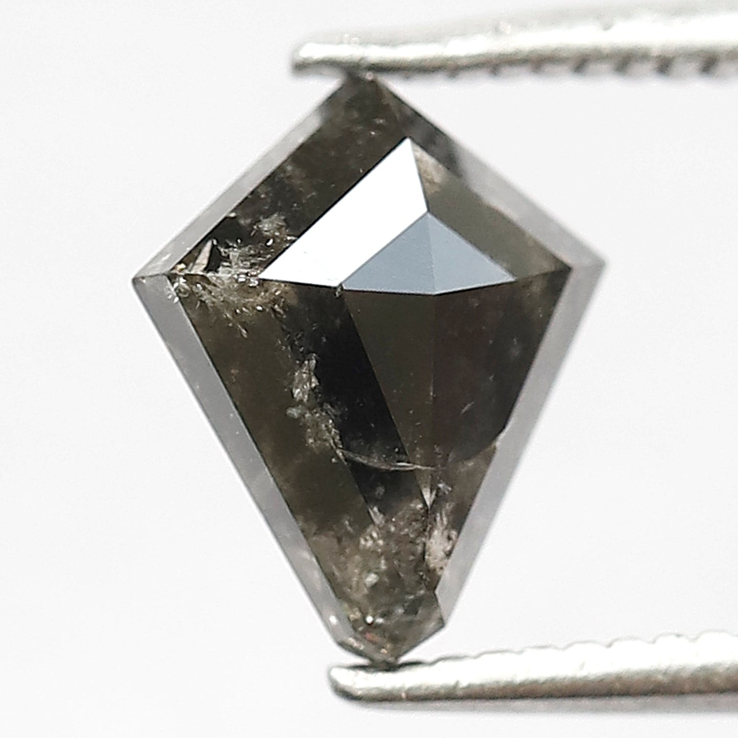 1.34 CT Kite Shape Salt and Pepper Diamond | Natural Grey Black Loose Diamond | Geometric Rustic Engagement Ring Stone | 8.6 x 7.4 MM