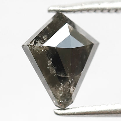 1.34 CT Kite Shape Salt and Pepper Diamond | Natural Grey Black Loose Diamond | Geometric Rustic Engagement Ring Stone | 8.6 x 7.4 MM