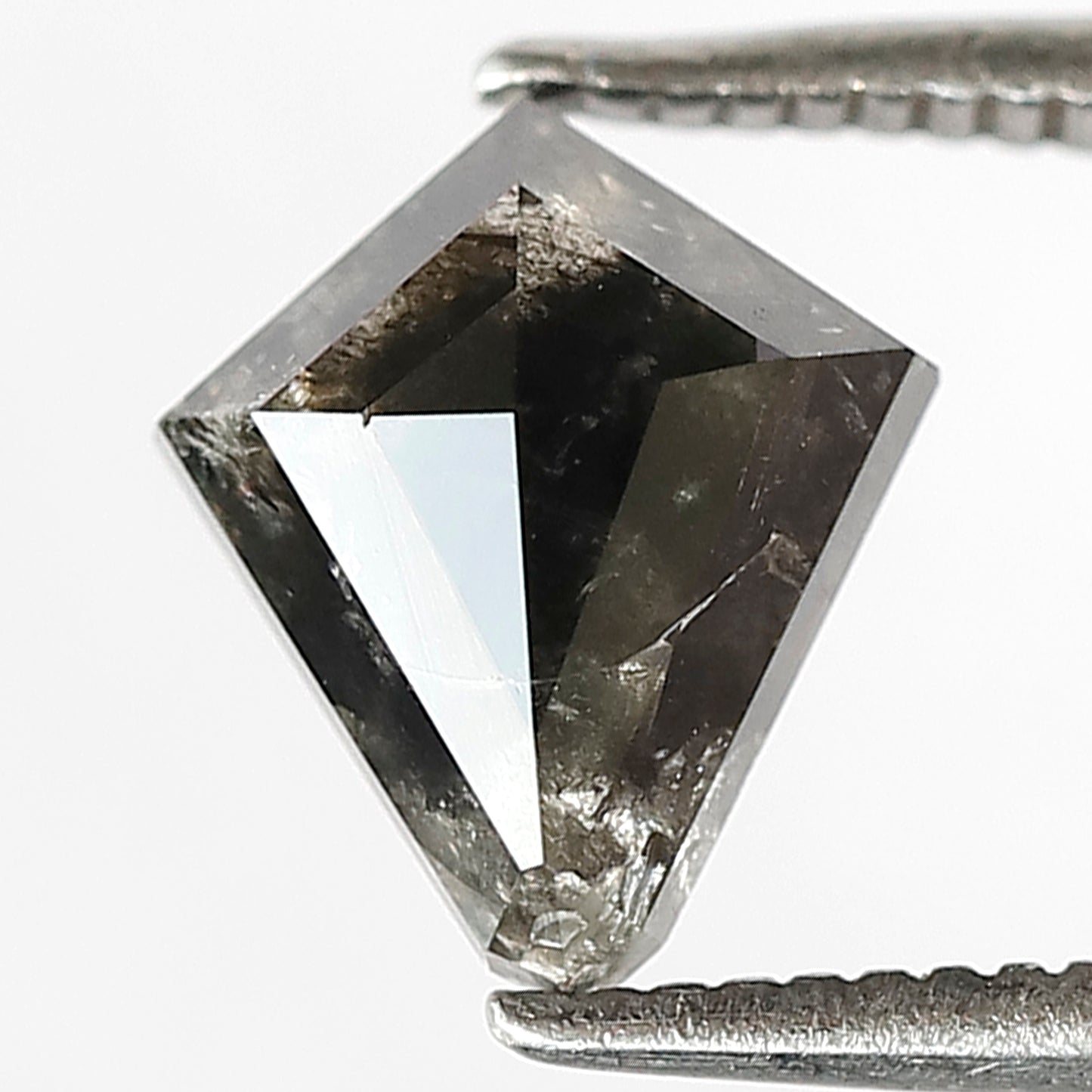 1.34 CT Kite Shape Salt and Pepper Diamond | Natural Grey Black Loose Diamond | Geometric Rustic Engagement Ring Stone | 8.6 x 7.4 MM