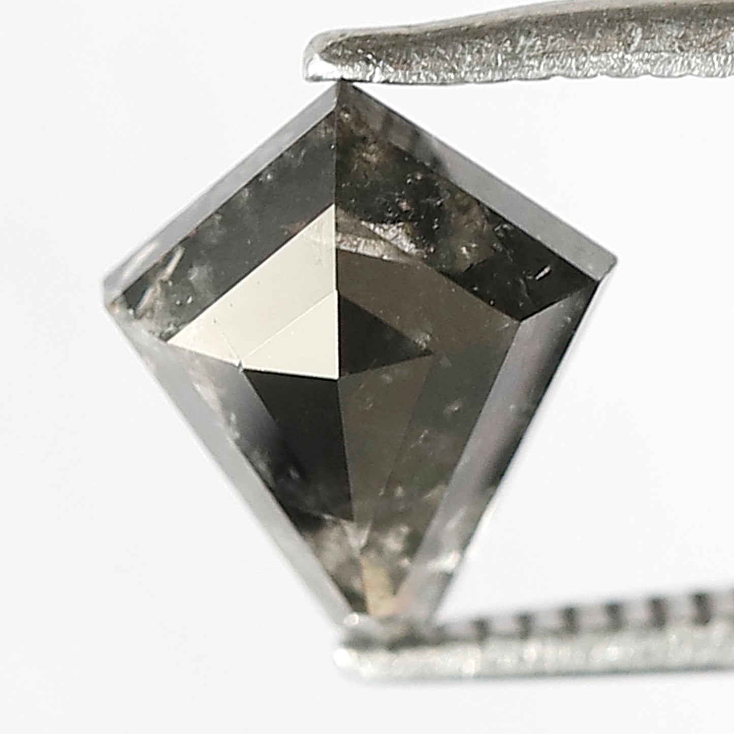 1.34 CT Kite Shape Salt and Pepper Diamond | Natural Grey Black Loose Diamond | Geometric Rustic Engagement Ring Stone | 8.6 x 7.4 MM