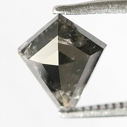 1.34 CT Kite Shape Salt and Pepper Diamond | Natural Grey Black Loose Diamond | Geometric Rustic Engagement Ring Stone | 8.6 x 7.4 MM