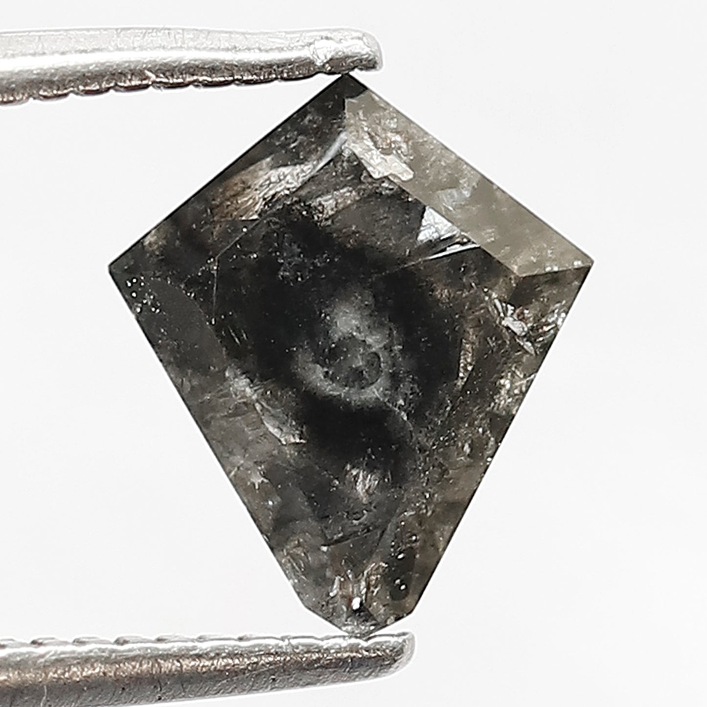 1.34 CT Kite Shape Salt and Pepper Diamond | Natural Grey Black Loose Diamond | Geometric Rustic Engagement Ring Stone | 8.6 x 7.4 MM