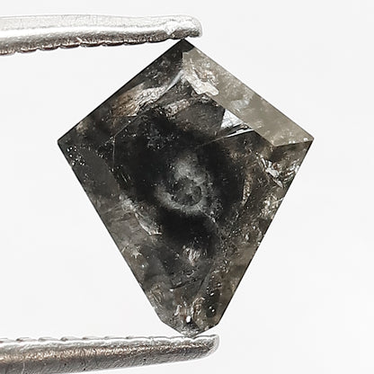 1.34 CT Kite Shape Salt and Pepper Diamond | Natural Grey Black Loose Diamond | Geometric Rustic Engagement Ring Stone | 8.6 x 7.4 MM