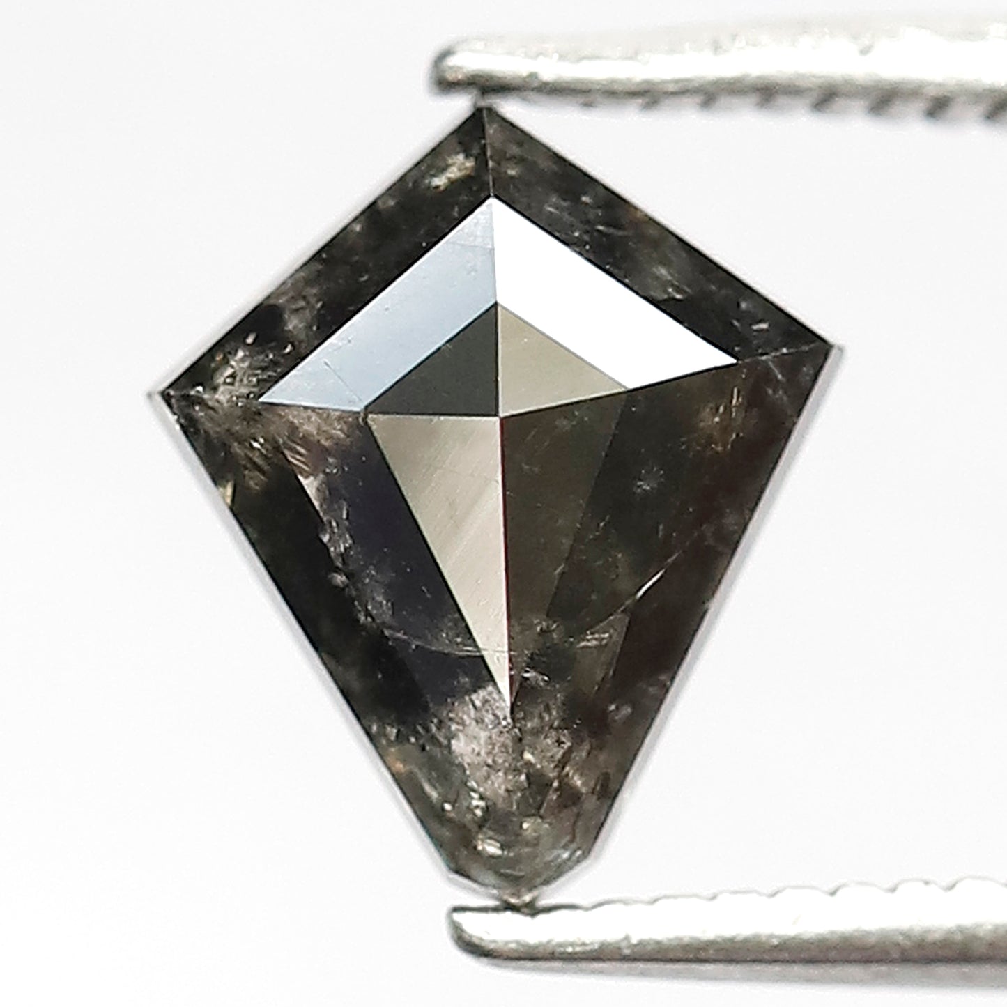 1.34 CT Kite Shape Salt and Pepper Diamond | Natural Grey Black Loose Diamond | Geometric Rustic Engagement Ring Stone | 8.6 x 7.4 MM