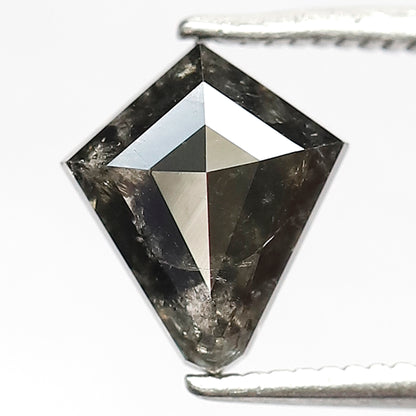 1.34 CT Kite Shape Salt and Pepper Diamond | Natural Grey Black Loose Diamond | Geometric Rustic Engagement Ring Stone | 8.6 x 7.4 MM