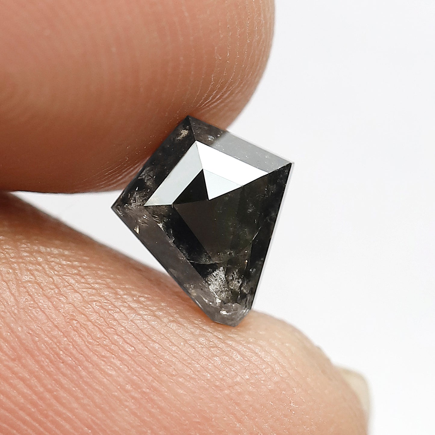 1.34 CT Kite Shape Salt and Pepper Diamond | Natural Grey Black Loose Diamond | Geometric Rustic Engagement Ring Stone | 8.6 x 7.4 MM