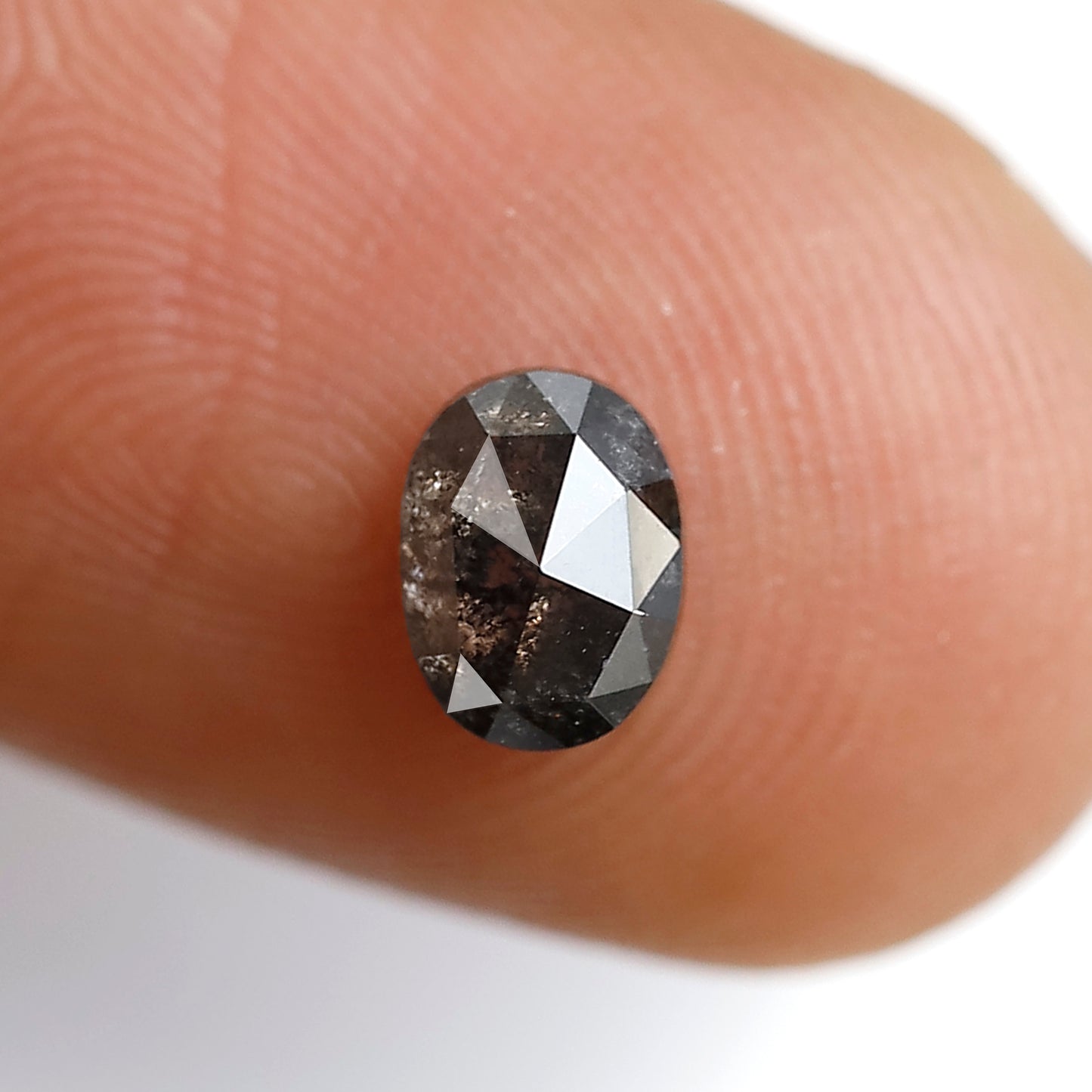 0.72 CT Oval Shape Salt and Pepper Diamond 5.90 MM Grey Black Color Natural Loose Diamond