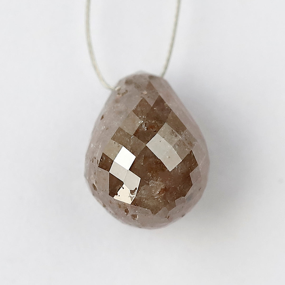 3.50 CT Beautiful Fancy Reddish Grey Drilled Loose  Briolette Ideal For Making Gold Pendant