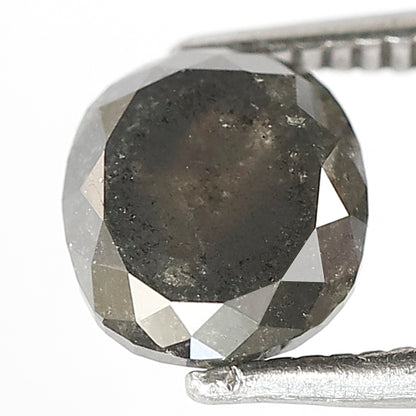 1.79 CT Oval Salt and Pepper Diamond | Natural Grey Black Loose Diamond | Rustic Oval Engagement Ring Stone | 7.1 x 6.4 mm Natural Diamond
