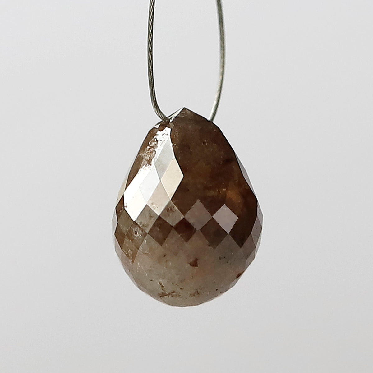 3.50 CT Beautiful Fancy Reddish Grey Drilled Loose  Briolette Ideal For Making Gold Pendant