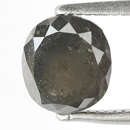 1.79 CT Oval Salt and Pepper Diamond | Natural Grey Black Loose Diamond | Rustic Oval Engagement Ring Stone | 7.1 x 6.4 mm Natural Diamond