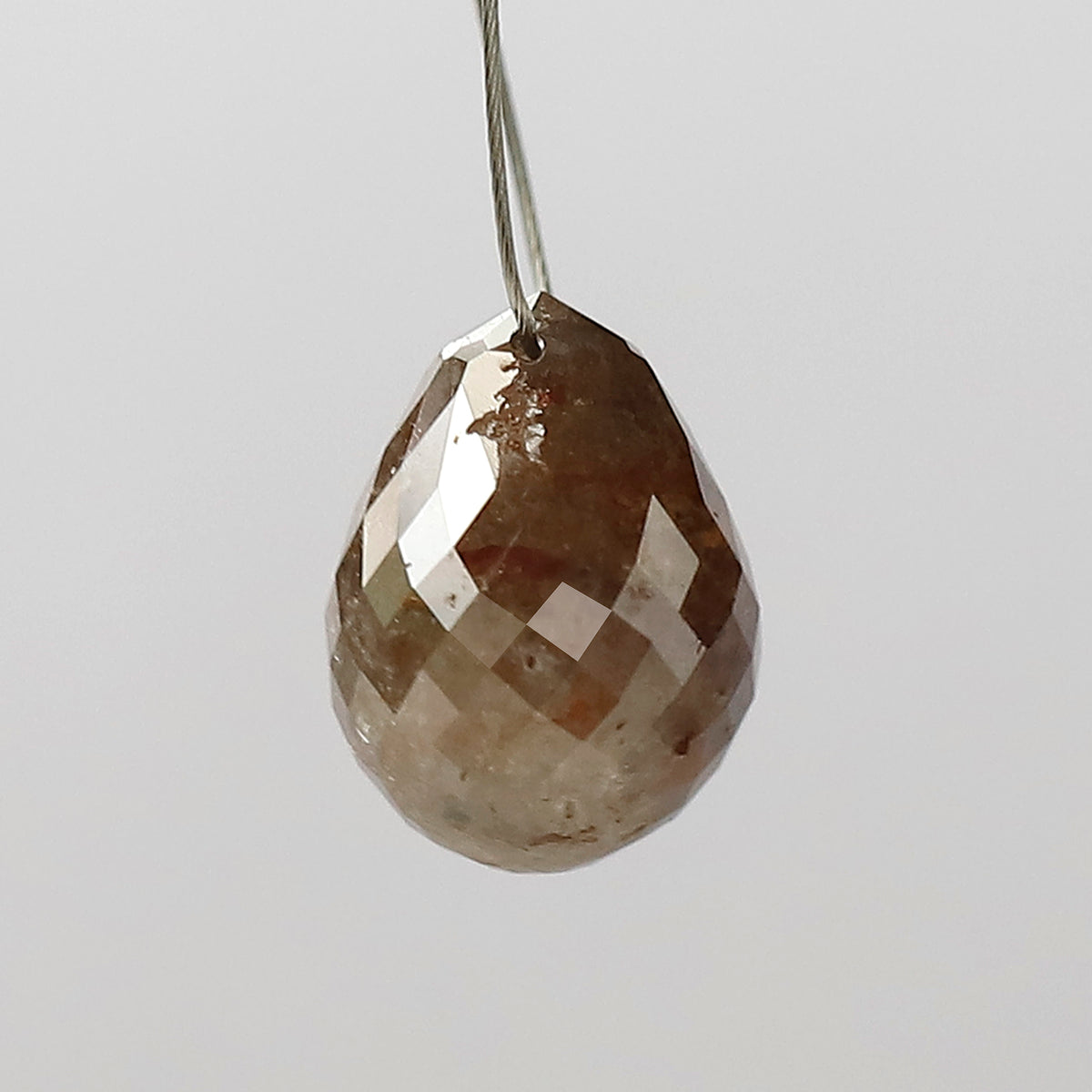 3.50 CT Beautiful Fancy Reddish Grey Drilled Loose  Briolette Ideal For Making Gold Pendant