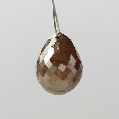 3.50 CT Beautiful Fancy Reddish Grey Drilled Loose  Briolette Ideal For Making Gold Pendant