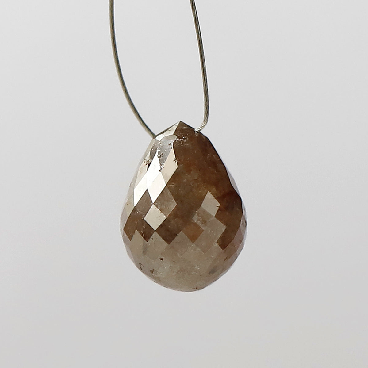 3.50 CT Beautiful Fancy Reddish Grey Drilled Loose  Briolette Ideal For Making Gold Pendant