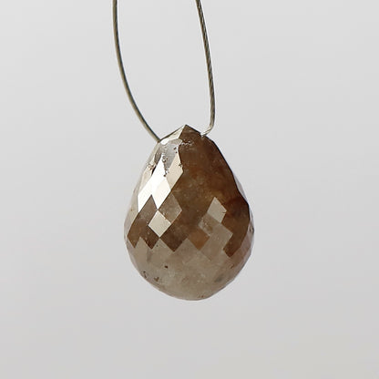 3.50 CT Beautiful Fancy Reddish Grey Drilled Loose  Briolette Ideal For Making Gold Pendant