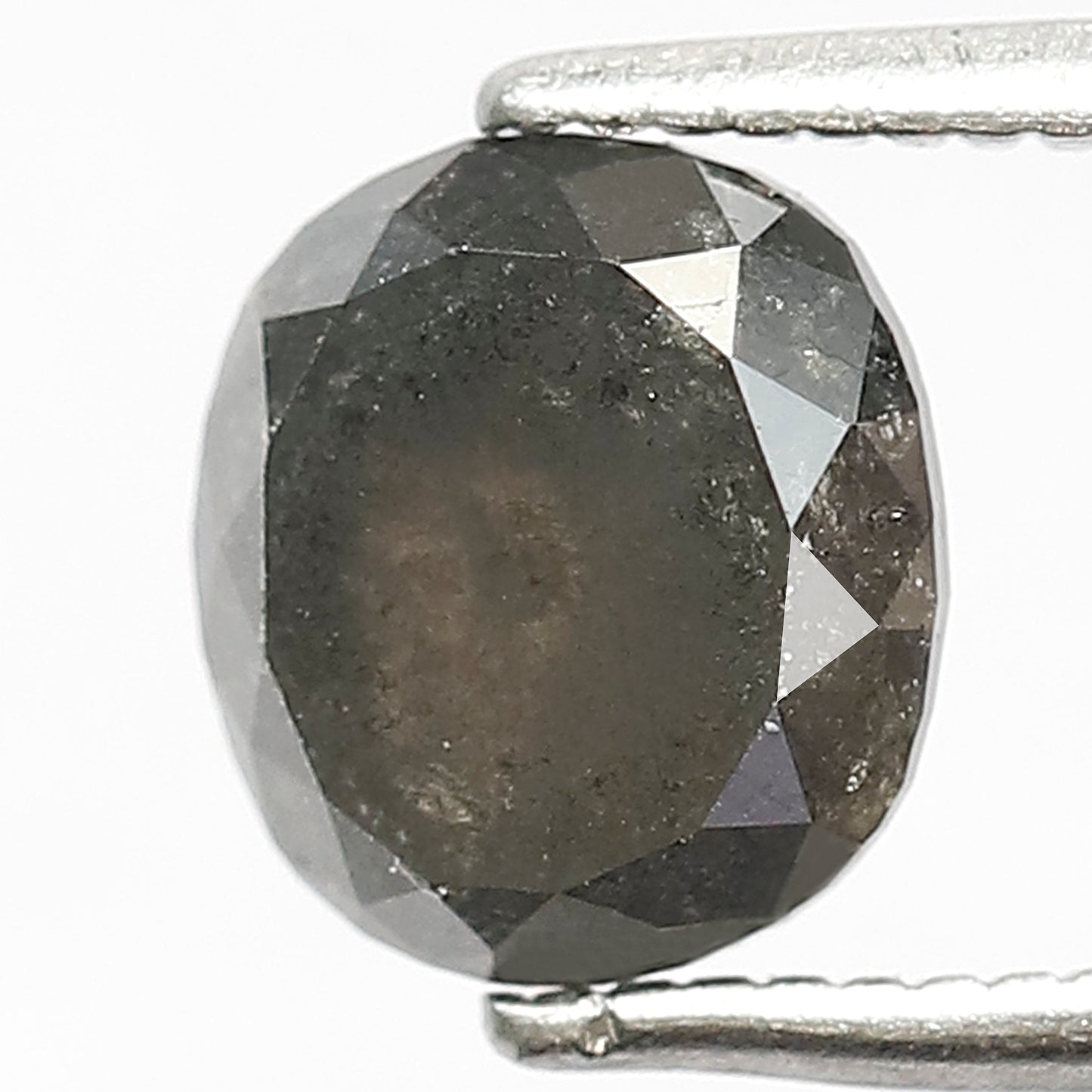 1.79 CT Oval Salt and Pepper Diamond | Natural Grey Black Loose Diamond | Rustic Oval Engagement Ring Stone | 7.1 x 6.4 mm Natural Diamond