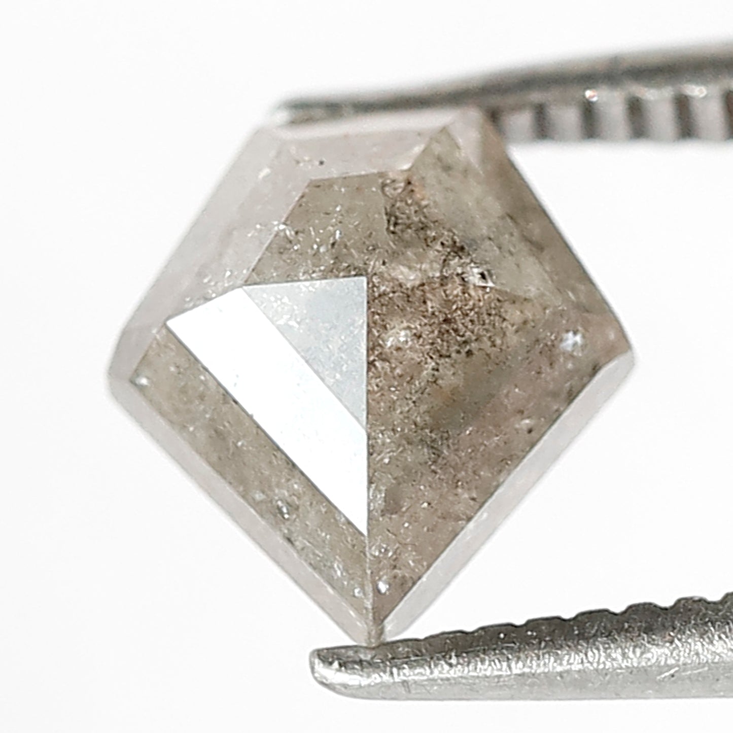 1.49 CT Pentagon Salt and Pepper Diamond | Natural Grey Black Loose Diamond | Geometric Rustic Engagement Ring Stone | 7.2 x 6.8 MM