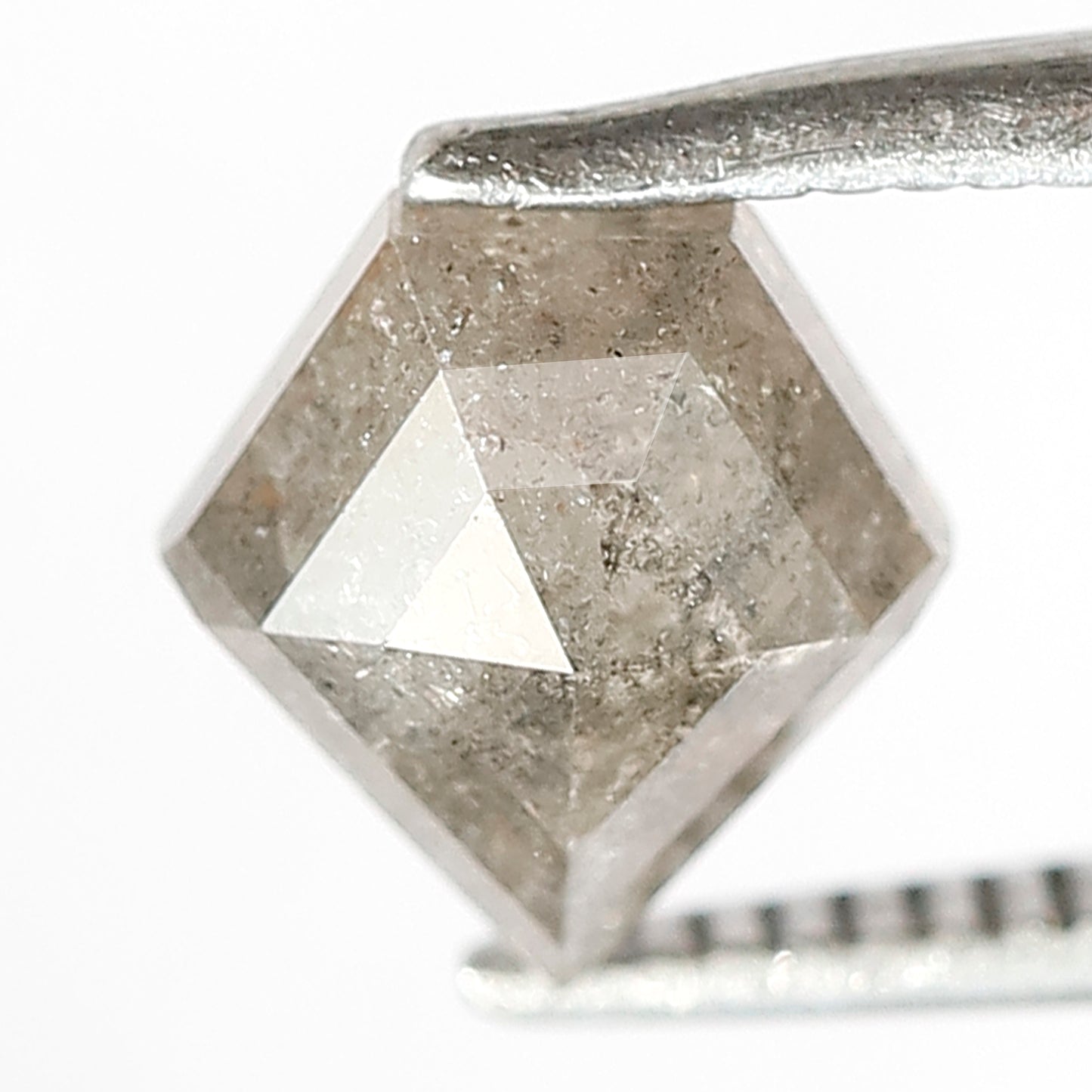 1.49 CT Pentagon Salt and Pepper Diamond | Natural Grey Black Loose Diamond | Geometric Rustic Engagement Ring Stone | 7.2 x 6.8 MM