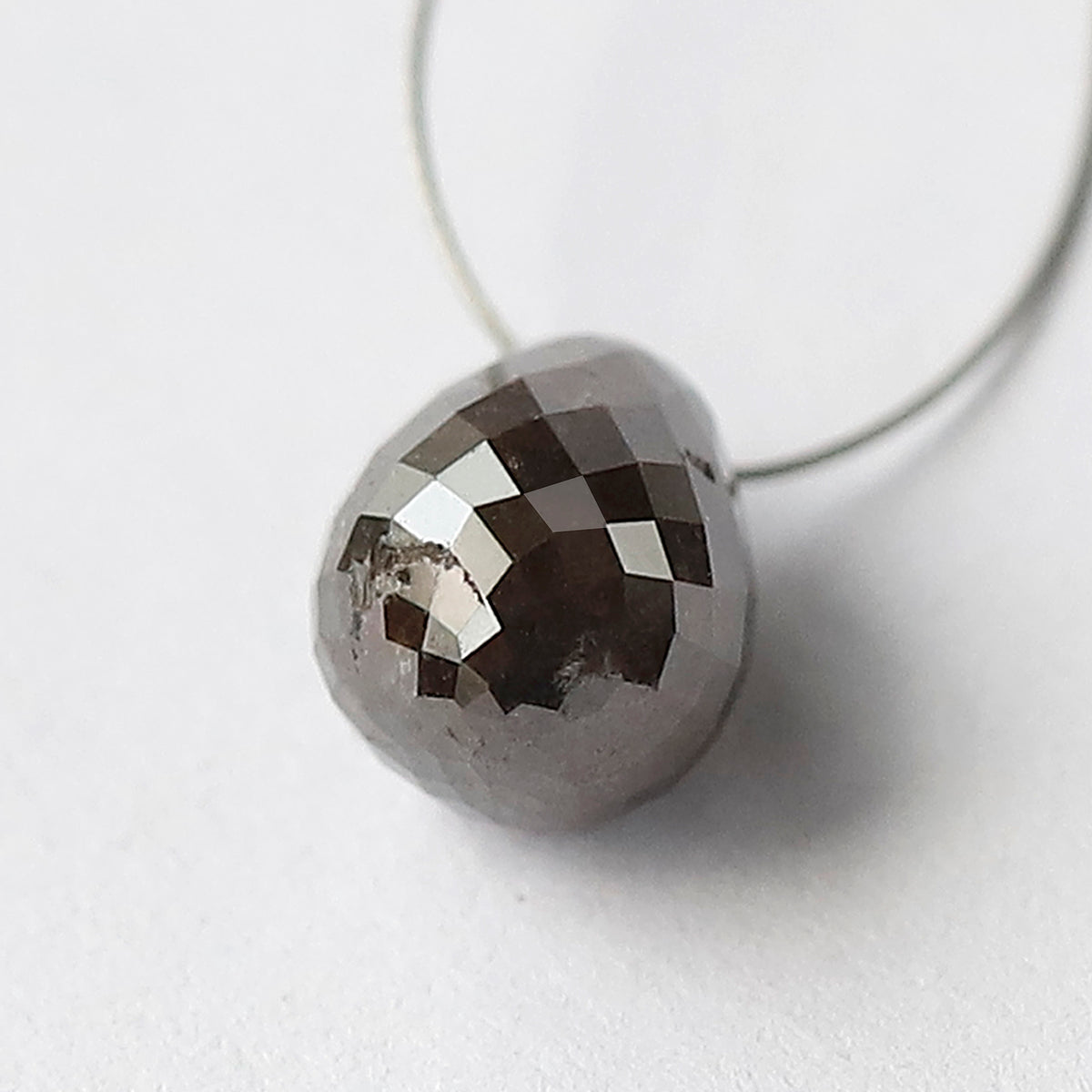 1.87 CT 7.4 x 5.5 MM  Natural Dark Brown Drilled Briolette Shape Conflict Free Ethically Sourced Diamond Bead