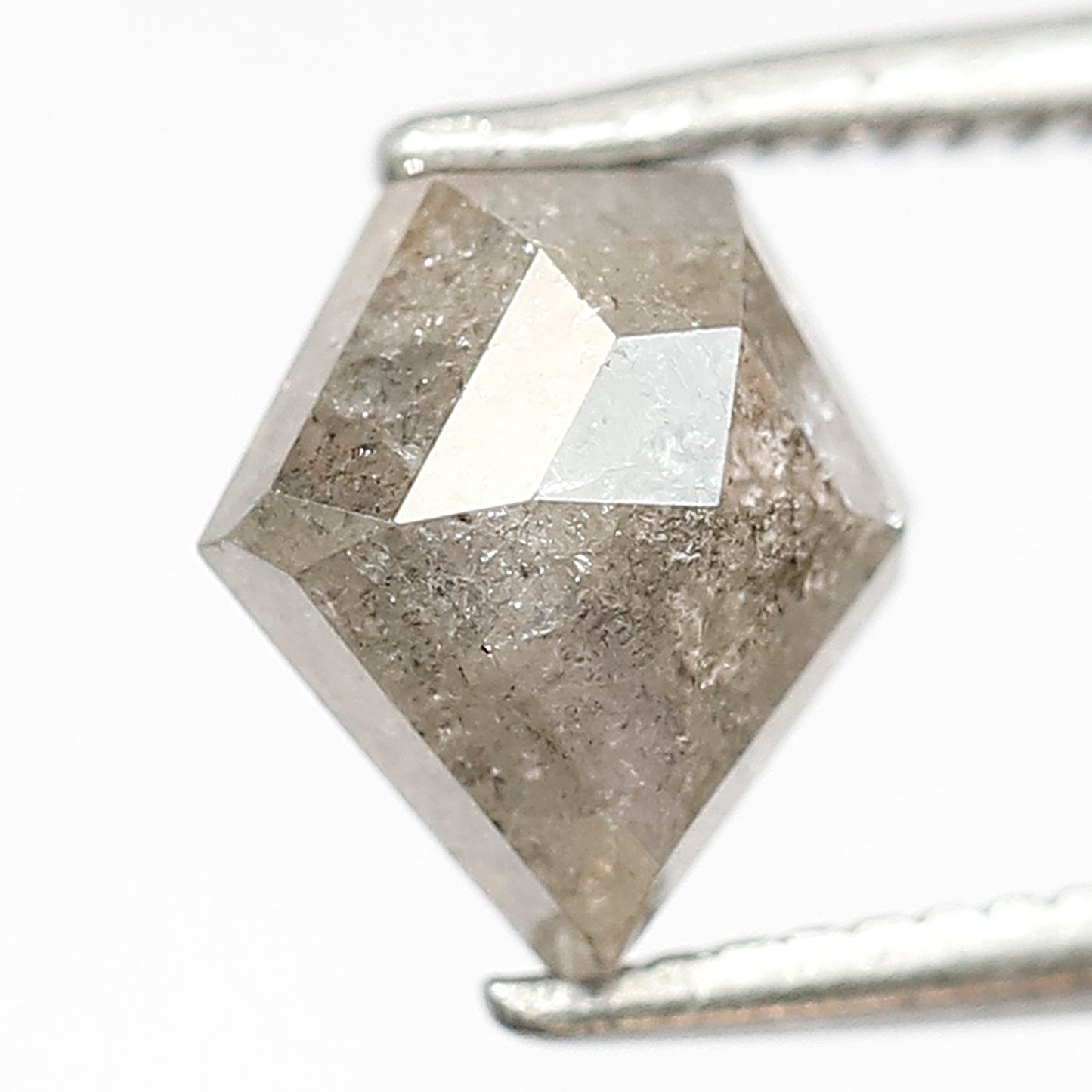 1.49 CT Pentagon Salt and Pepper Diamond | Natural Grey Black Loose Diamond | Geometric Rustic Engagement Ring Stone | 7.2 x 6.8 MM
