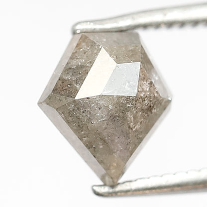 1.49 CT Pentagon Salt and Pepper Diamond | Natural Grey Black Loose Diamond | Geometric Rustic Engagement Ring Stone | 7.2 x 6.8 MM
