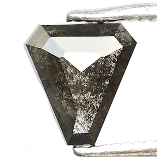 0.87 CT Coffin Shape Salt and Pepper Diamond | Grey Black Galaxy Diamond | Natural Loose Rustic Diamond | Gothic Engagement Ring Stone
